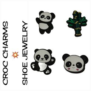 Crocs Shoe Charm 🐼 Panda Bear Face Head Novelty Wild Animal Clog Shoe Jewelry